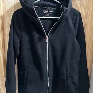 Calvin Klein Performance Full-Zip Fleece Hoodie Black Womens Medium